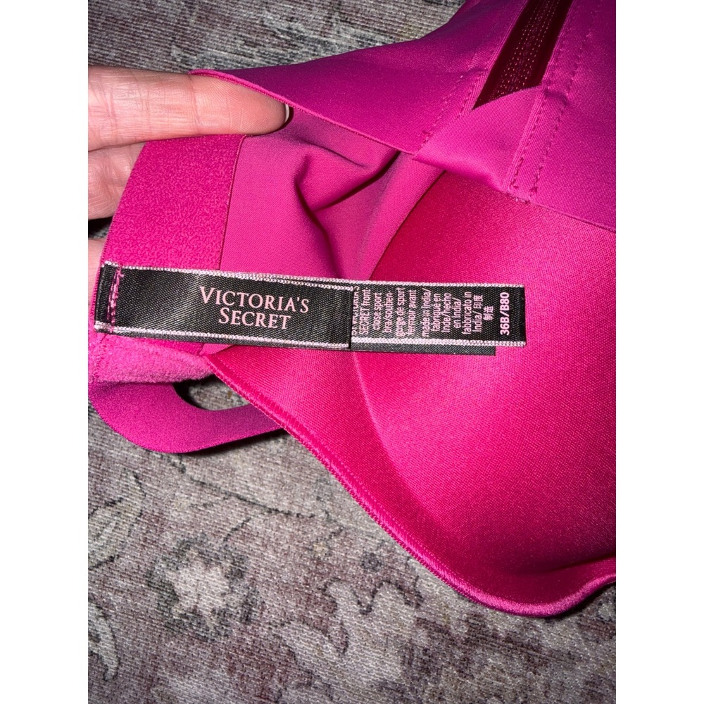 Victoria's Secret Knockout Front-Close Sport Bra Pink Strappy Back Size 36B NEW - Picture 5 of 7